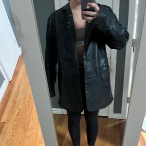 Motel long leather jacket